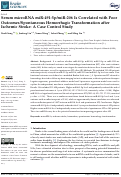 Cover page: Serum microRNA miR-491-5p/miR-206 Is Correlated with Poor Outcomes/Spontaneous Hemorrhagic Transformation after Ischemic Stroke: A Case Control Study.