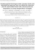 Cover page: Cerebrospinal fluid hypocretin (orexin) levels are elevated by play but are not raised by exercise and its associated heart rate, blood pressure, respiration or body temperature changes