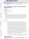 Cover page: Impacts of the COVID-19 Transition to Remote Instruction for University Students.