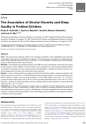 Cover page: The Association of Alcohol Severity and Sleep Quality in Problem Drinkers.