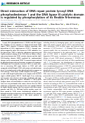 Cover page: Direct interaction of DNA repair protein tyrosyl DNA phosphodiesterase 1 and the DNA ligase III catalytic domain is regulated by phosphorylation of its flexible N-terminus