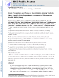 Cover page: Harm perceptions and tobacco use initiation among youth in Wave 1 and 2 of the Population Assessment of Tobacco and Health (PATH) Study