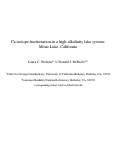 Cover page: Ca isotope fractionation in a high-alkalinity lake system: Mono Lake, California