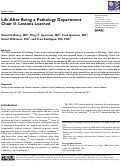 Cover page: Life After Being a Pathology Department Chair II