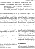 Cover page: Association among SF36 quality of life measures and nutrition, hospitalization, and mortality in hemodialysis.