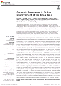 Cover page: Genomic Resources to Guide Improvement of the Shea Tree