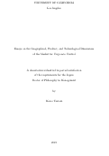 Cover page: Essays on the Geographical, Product, and Technological Dimensions of the Market for Corporate Control