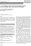 Cover page: A Large Humeral Avulsion of the Glenohumeral Ligaments Decreases Stability That Can Be Restored With Repair