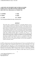 Cover page: A Review of Elementary School-Based Substance Use Prevention Programs: Identifying Program Attributes