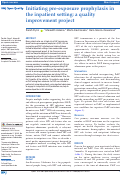 Cover page: Initiating pre-exposure prophylaxis in the inpatient setting: a quality improvement project.