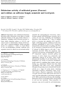 Cover page: Deleterious activity of cultivated grasses (Poaceae) and residues on soilborne fungal, nematode and weed pests