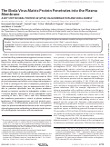 Cover page: The Plasma Membrane Induces the Membrane Penetration of the Ebola Virus Matrix Protein: A Key Step in VP40 Oligomerization and Viral Egress