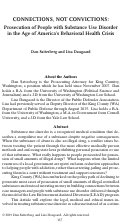 Cover page: Connections, Not Convictions: Prosecution of People with Substance Use Disorder in the Age of America's Behavioral Health Crisis