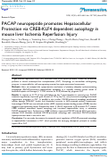 Cover page: PACAP neuropeptide promotes Hepatocellular Protection via CREB-KLF4 dependent autophagy in mouse liver Ischemia Reperfusion Injury