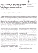 Cover page: Fecal PCR testing for detection of Clostridium perfringens and Clostridioides difficile toxin genes and other pathogens in foals with diarrhea: 28 cases