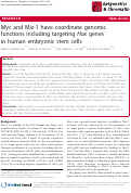 Cover page: Myc and Miz-1 have coordinate genomic functions including
targeting Hox genes in human embryonic stem cells