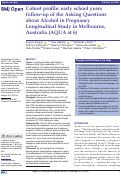 Cover page: Cohort profile: early school years follow-up of the Asking Questions about Alcohol in Pregnancy Longitudinal Study in Melbourne, Australia (AQUA at 6).