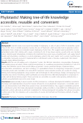 Cover page: Phylotastic! Making tree-of-life knowledge accessible, reusable and convenient