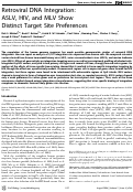Cover page: Retroviral DNA Integration: ASLV, HIV, and MLV Show Distinct Target Site Preferences