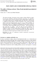 Cover page: The politics of flexing soybeans: China, Brazil and global agroindustrial restructuring