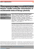 Cover page: Transcriptional profiling of matched patient biopsies clarifies molecular determinants of enzalutamide-induced lineage plasticity.