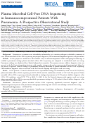 Cover page: Plasma Microbial Cell-Free DNA Sequencing in Immunocompromised Patients With Pneumonia: A Prospective Observational Study.