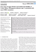 Cover page: Two cases of Legg–Perthes and intellectual disability in Tricho–Rhino–Phalangeal syndrome type 1 associated with novel TRPS1 mutations