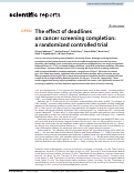 Cover page: The effect of deadlines on cancer screening completion: a randomized controlled trial