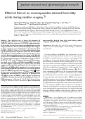 Cover page: Effect of fish oil on monoepoxides derived from fatty acids during cardiac surgery 1 [S]