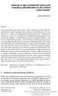 Cover page: Captured on tape: professional hearing and competing entextualizations in the criminal justice system