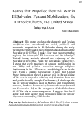 Cover page: Forces that Propelled the Civil War in El Salvador: Peasant Mobilization, the Catholic Church, and United States Intervention