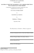 Cover page: Bayesian Mixture Modeling and Order Selection for Markovian Time Series