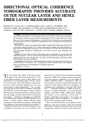 Cover page: DIRECTIONAL OPTICAL COHERENCE TOMOGRAPHY PROVIDES ACCURATE OUTER NUCLEAR LAYER AND HENLE FIBER LAYER MEASUREMENTS
