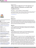 Cover page: “What does it depend on?”: Perceptions of safety related to firearms in homes and neighborhoods