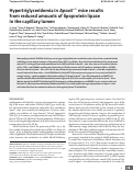 Cover page: Hypertriglyceridemia in Apoa5-/- mice results from reduced amounts of lipoprotein lipase in the capillary lumen.