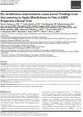 Cover page: Do mindfulness interventions cause harm? Findings from the Learning to Apply Mindfulness to Pain (LAMP) Pragmatic Clinical Trial.