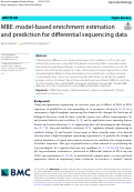 Cover page: MBE: model-based enrichment estimation and prediction for differential sequencing data.