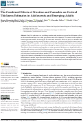 Cover page: The Combined Effects of Nicotine and Cannabis on Cortical Thickness Estimates in Adolescents and Emerging Adults