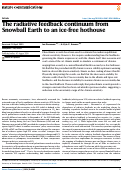 Cover page: The radiative feedback continuum from Snowball Earth to an ice-free hothouse.