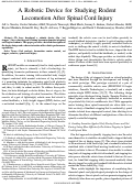 Cover page: A robotic device for studying rodent locomotion after spinal cord injury