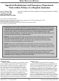 Cover page: Inpatient Readmissions and Emergency Department Visits within 30 Days of a Hospital Admission