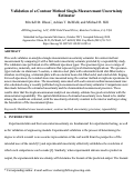 Cover page: Validation of a Contour Method Single-Measurement Uncertainty Estimator