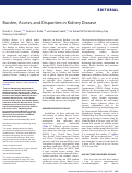 Cover page: Burden, Access, and Disparities in Kidney Disease.