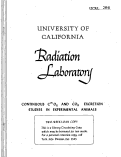 Cover page: CONTINUOUS C14O2 AND CO2 EXCRETION STUDIES IN EXPERIMENTAL ANIMALS