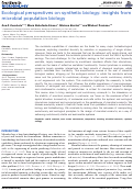 Cover page: Ecological perspectives on synthetic biology: insights from microbial population biology
