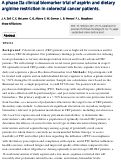 Cover page: A phase IIa clinical biomarker trial of aspirin and dietary arginine restriction in colorectal cancer patients.