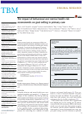 Cover page: The impact of behavioral and mental health risk assessments on goal setting in primary care.