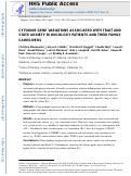 Cover page: Cytokine gene variations associated with trait and state anxiety in oncology patients and their family caregivers.