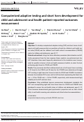 Cover page: Computerized adaptive testing and short form development for child and adolescent oral health patient-reported outcomes measurement.