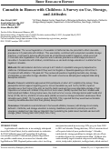 Cover page: Cannabis in Homes with Children: A Survey on Use, Storage, and Attitudes